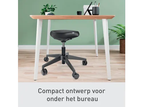 Zitkruk Leitz Ergo met wieltjes en comfortzitting 600x460x600mm zwart