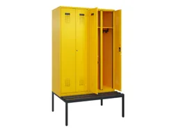 locker met bank,voor scheiding van kleding,HxBxD 2120x1200x815mm,4vak