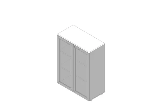 vitrinekast HxBxD 1232x900x450mm 2xhouten vloer 3 OH aluminium wit