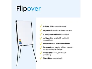 BRASQ Flipover Basic 70x100cm Magnetisch Zwart inclusief accessoires - 10