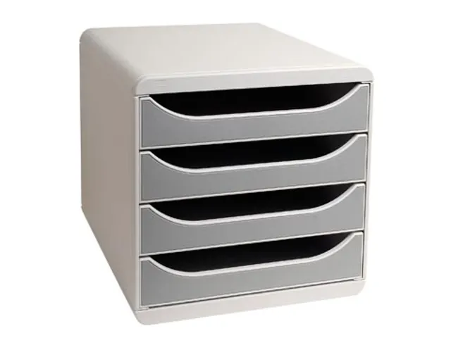 Exacompta Ladenblok A4 Big-Box 4 Laden Lichtgrijs/Graniet
