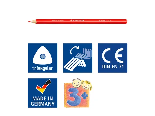 Kleurpotloden Staedtler Ergosoft 157 driekantig 12 stuks assorti