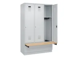 locker met bank,HxBxD 1950x1200x815mm,3vak,vak B 400mm,cilinderslot