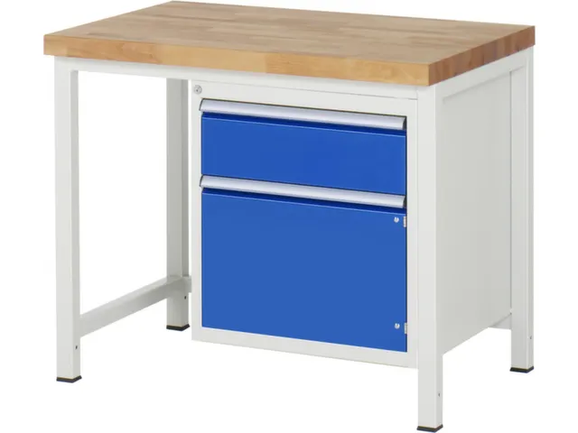 werkbank,HxBxD 840-1040x1000x700mm,beukblad,draagverm. 1250kg,4voeten