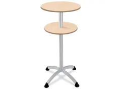 Statafel Stalen 4-Poots H 112cm Onderstel Zwart Blad Esdoorn