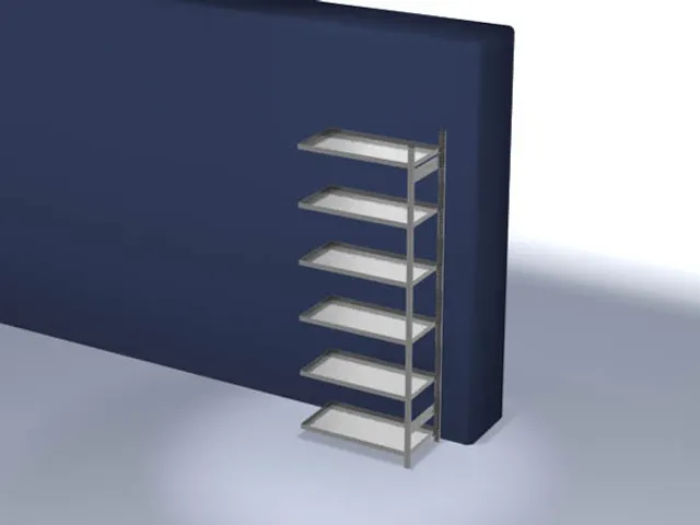 Inhaakstelling Aanbouwveld 2500x1000x500mm Vaklast 200kg 6legborden