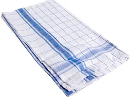 Handdoek Adalynne 50x70cm geruit blauw, pak van 6 stuks