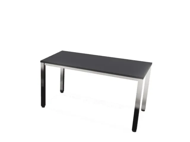 Table de conférence 740x1400x700mm CC-noir 4 Pieds acier chromé
