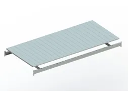 legbord van plaatstaal,v. breedvakstelling,BxD 2200x1050mm,vakl. 600kg