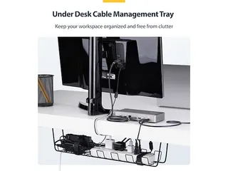 Kabelmanagement Tray voor onder bureau, 61,5cm Zwart - 2