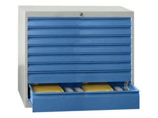 ladekast HxBxD 600x1023x600mm 5laden slot RAL7035 front RAL5012 - 2