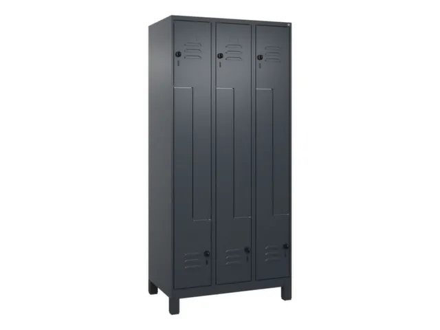 Z-garderobekast,HxBxD 1950x900x500mm,vak B 150/300mm,draaigrendel