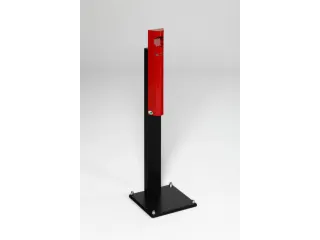 Staande Asbak 3.5 liter 1250x310x310mm Ral3000 Voet Zwart Staal - 1