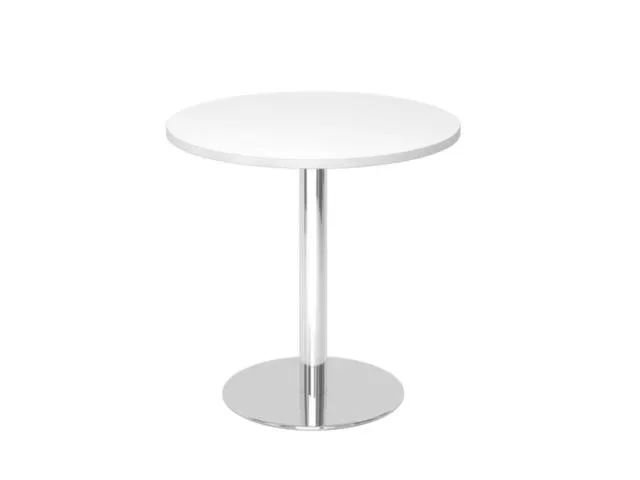 vergadertafel,HxØ 745x800mm,rond,schotelvoet chroom,ronde buis