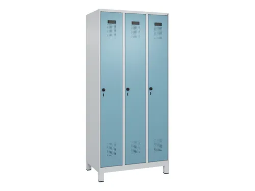 locker,HxBxD 1950x900x500mm,3vak,vak B 300mm,draaigrendel,voeten