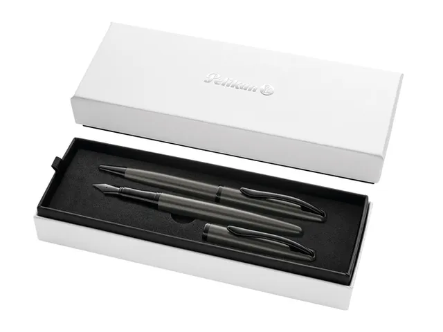 Schrijfset Pelikan Jazz Noble Elegance K36+P36 metaal stone