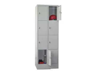 lockerkast,HxBxD 1850x600x500mm,2x4vakken,RAL7035,front RAL3000 - 1