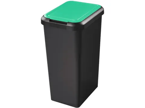 Afvalbak CEP Touch & Lift groen 45 liter de ideale basis voor jouw mil