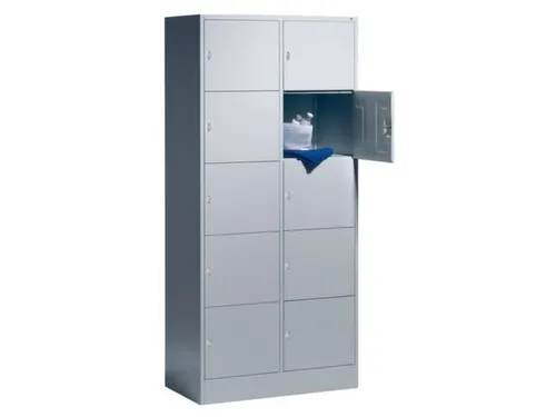 lockerkast,HxBxD 1950x900x480mm,2x5vakken,romp RAL7016,front RAL7016