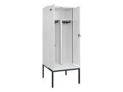 PBM-locker met bank,HxBxD 2120x800x815mm,2vak,vak B 400mm,draaigrendel