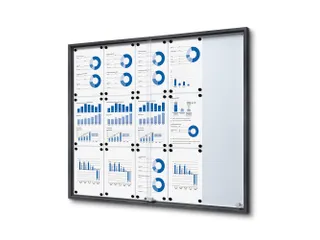 Vergrendelbaar notitiebord Indoor Slim 15xA4 Schuifdeuren Antraciet - 1