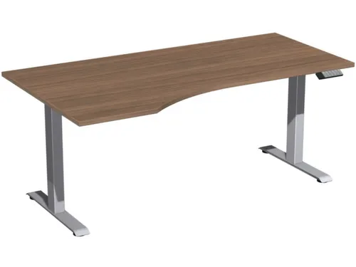 In hoogte verstelbaar bureau in vrije vorm,HxBxD 630-1280x1800x1000mm