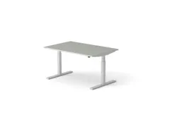 Elektrisch ihv bureau HxBxD 640-1300x1400x900mm blad grijs, voet alu