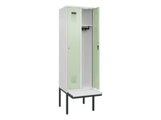 locker met bank,HxBxD 2120x600x815mm,2vak,vak B 300mm,cilinderslot - 1
