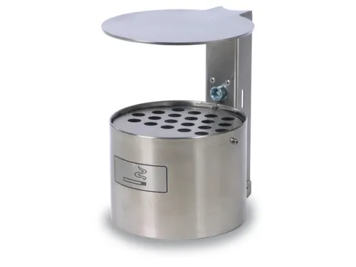 Asbak Rvs 4 liter Hxd 290x200mm Rond Met Overkapping RVS
