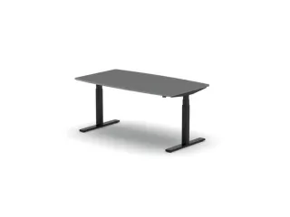 Elektrisch ihv Vergadertafel Vatvorm 1600x800mm Zwart+donkergrijs Blad - 1