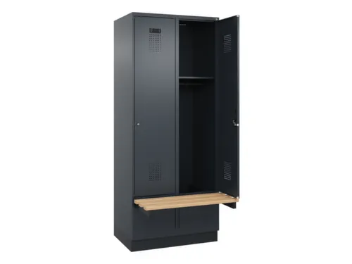 locker met bank,HxBxD 1950x800x815mm,2vak,vak B 400mm,cilinderslot