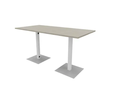 statafel,HxBxD 1070x2100x1000mm,hoekig,schotelvoet wit,vierkante buis