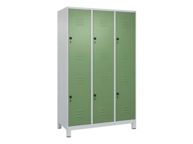 dubbeldekse locker,HxBxD 1950x1200x500mm,3x2vak.,vak B 400mm