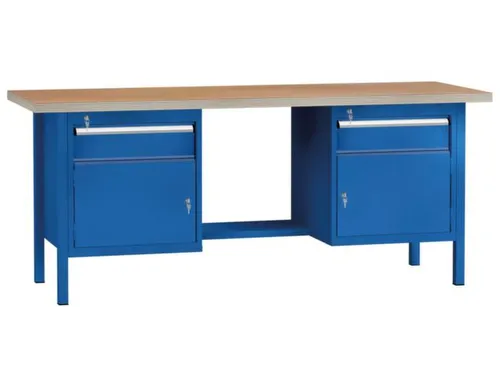 Werkbank Hxbxd 840x2000x700mm 2laden 150mm Ral5010 Front Ral5010