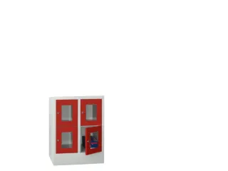 lockerkast,HxBxD 855x600x500mm,2x2vakken,RAL7035,front RAL3000 - 2