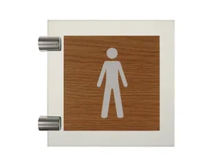 Premium Pictogram Glasslook Houtlook Heren 150x150mm - 1