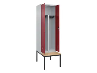 PBM-locker met bank,HxBxD 2120x600x815mm,2vak,vak B 300mm,cil.-slot - 2