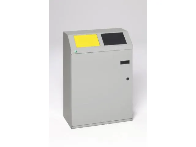 Afvalverzamelstation 2x50 liter Romp Inworpkleppen Geel/Antraciet