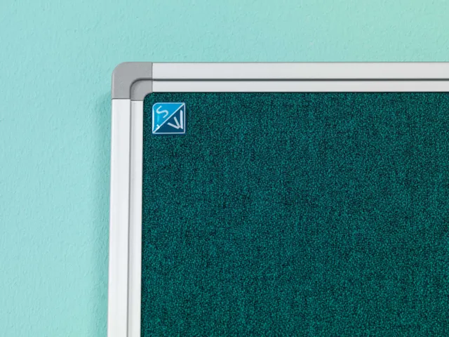 Prikbord 120x240cm Groenblauw Accent Softline Profiel 16mm