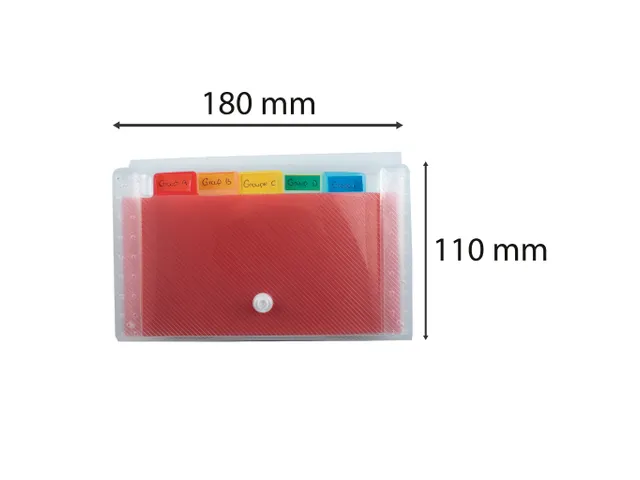 Sorteermap PP CRYSTA L 11x18 6 vak tr.