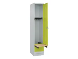 locker met bank,HxBxD 1950x400x815mm,1vak,vak B 400mm,draaigrendel