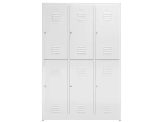 Dubbeldekse garderobekast 1800x1185x500mm 3x2vak 400mm RAL9003 - 2