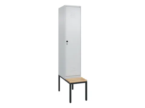 locker met bank,HxBxD 2120x400x815mm,1vak,vak B 400mm,draaigrendel