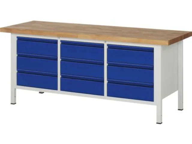 werkbank,RAL 7035/RAL 5010,HxBxD 840-1040x2000x700mm,beukblad