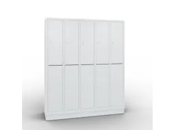 lockerkast draaigrendel 1800x1480x500 5x2vakken RAL7035 front RAL7035