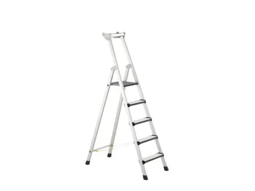 trapladder,eenzijdig,5treden,m. bekleding,stand H 1m,balk L 1,79m