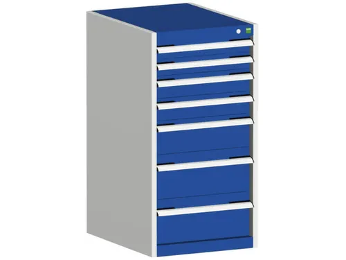 ladekast HxBxD 1000x525x650mm 7laden romp RAL7035 front RAL5010