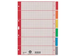 Tabbladen Leitz 4-gaats 4350 6-delig grijs karton