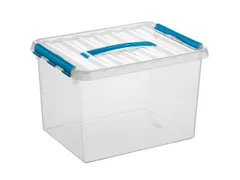 Opbergbox Sunware Q-line 22L transparant/blauw