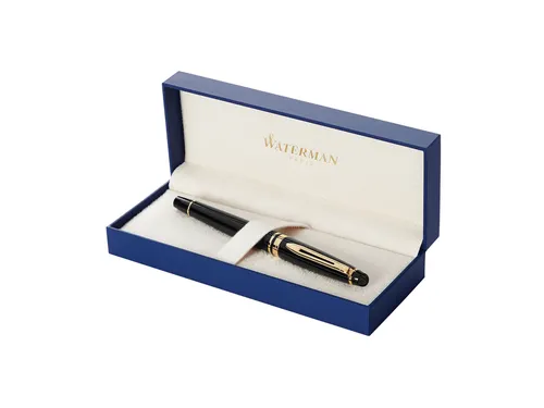Vulpen Waterman Expert Black lacquer GT Medium Blauwe inkt